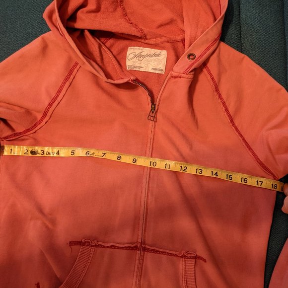 Aeropostale salmon full-zip hoodie sz M - Picture 10 of 11